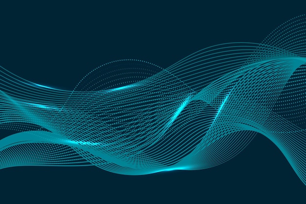 Flujo de onda vectorial abstracto Diseño de oscilación sonora Partículas que fluyen