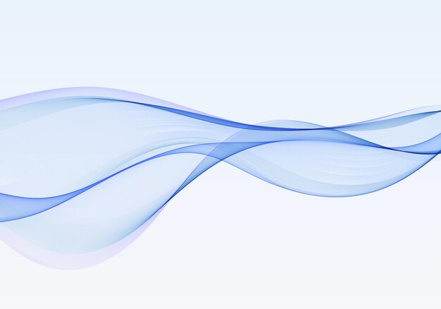 Flujo de onda vectorial abstracto en líneas onduladas de humo azules