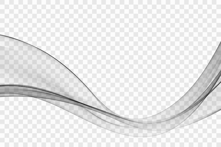 Vector flujo de ondas grises onduladas fondo transparente abstracto