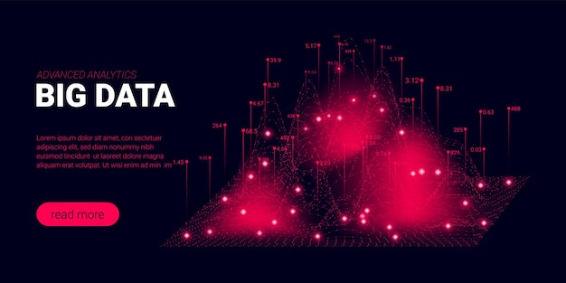 Flujo de partículas de big data en movimiento de onda de flujo