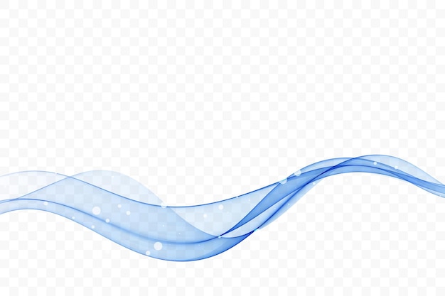 Flujo vectorial de líneas transparentes azules onduladas fondo de onda abstracto