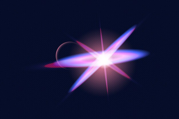 Fluorescencia de luz de neón y efecto de lente brillante para la edición de video y el diseño con un toque moderno