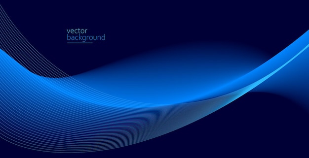 Fluye forma curva azul oscuro con suave gradiente vectorial fondo abstracto relajante y tranquilo arte puede ilustrar la salud médica o el sonido de la música