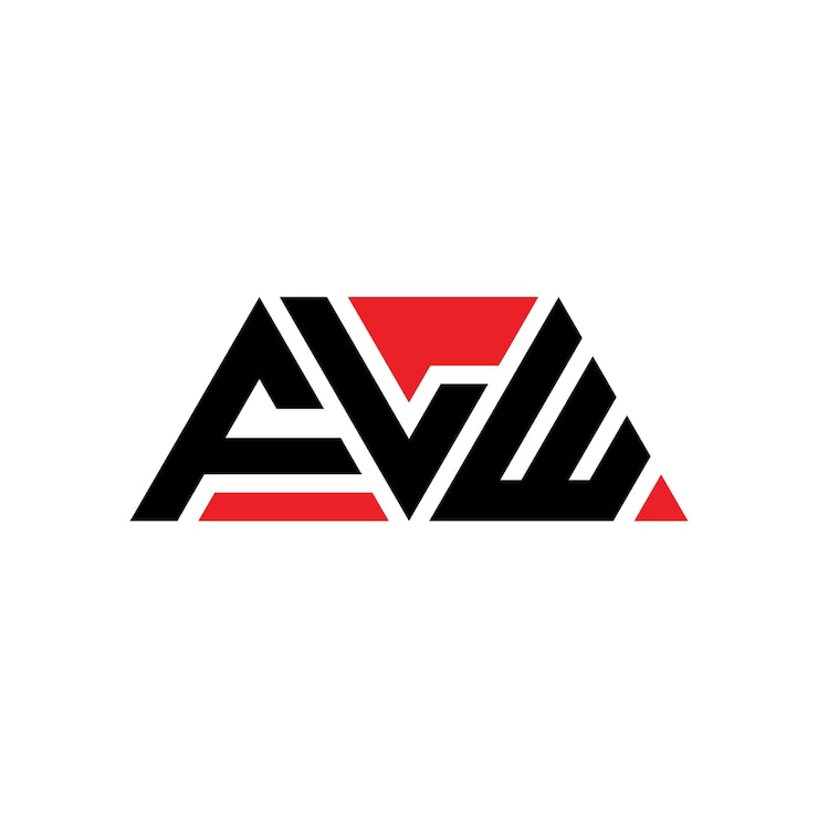 Vector flw triangle letter logo design with triangle shape flw triangle logo design monogram flw triangle vector logo template with red color flw triangular logo simple elegant and luxurious logo flw