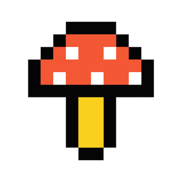 Fly agaric pixel art Ilustración vectorial aislada para su diseño