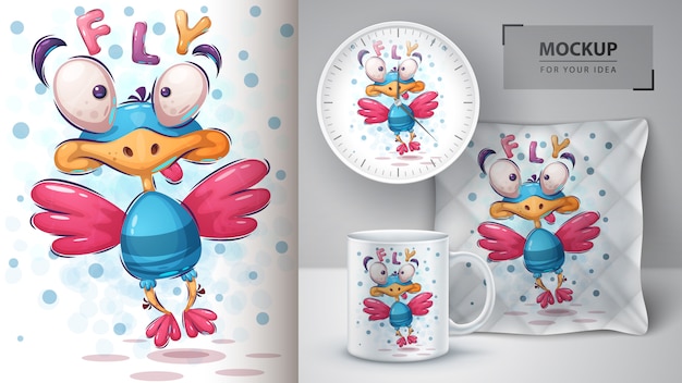 Fly bird poster y merchandising