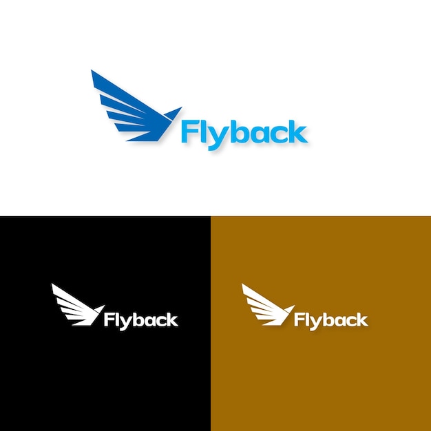 Flyback Minimalist Bird Wing Logo para viajes y aviación