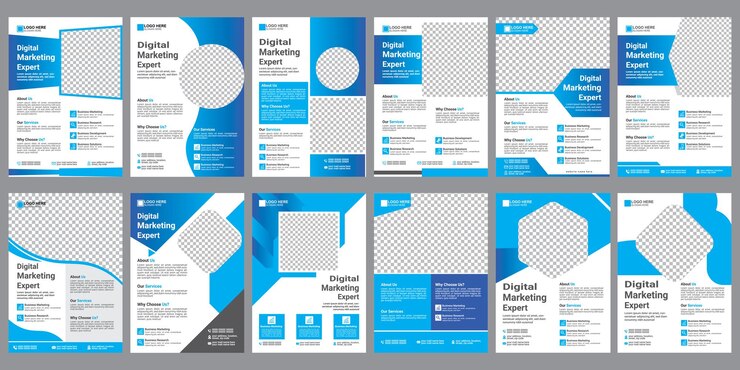Flyer de la agencia de marketing digital plantilla de diseño de flyer corporativo portada del informe anual diseño moderno