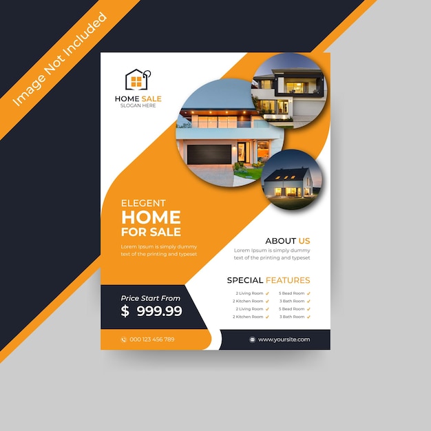 Vector flyer para una casa en venta