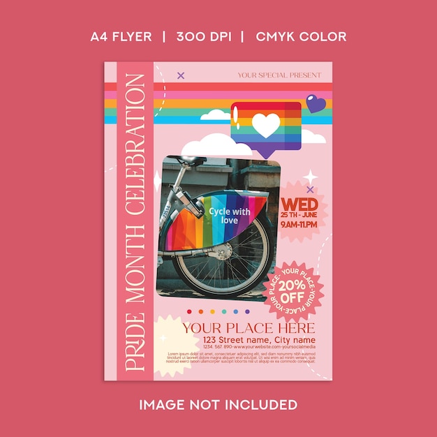 Flyer de la celebración del mes del orgullo
