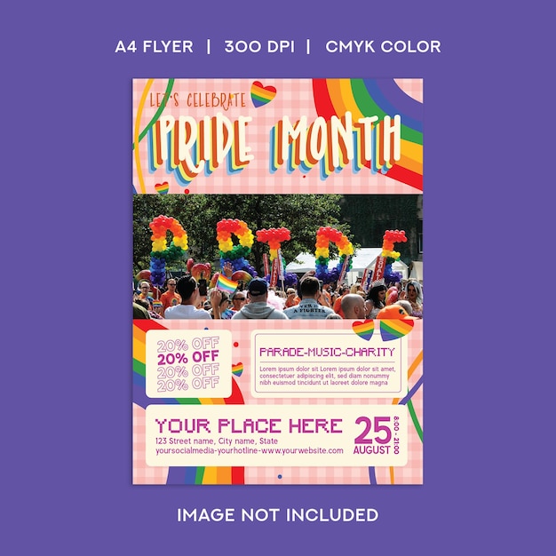 Flyer para celebrar el mes del orgullo