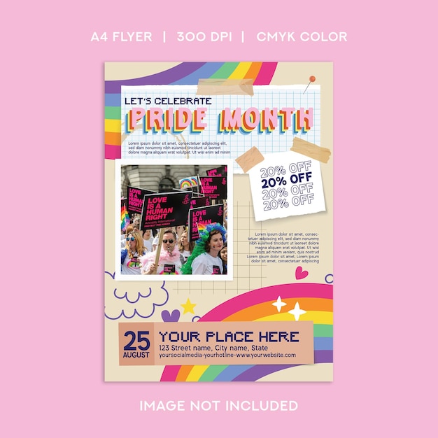 Flyer para celebrar el mes del orgullo