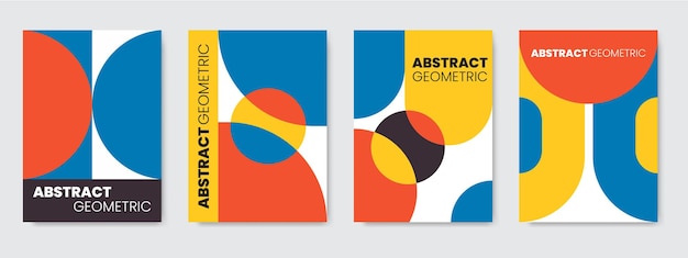 Flyer Cubiertas abstractas modernas conjunto de cubiertas mínimas diseño retro vector de fondo geométrico