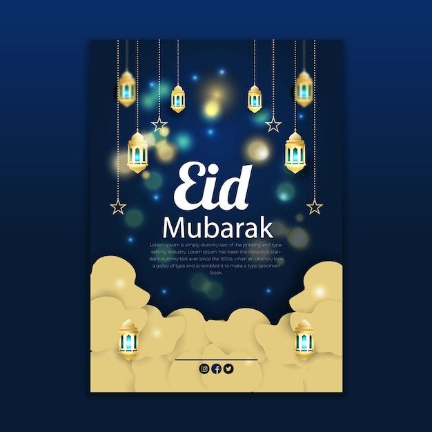 Flyer Eid Mubarak Diseño creativo