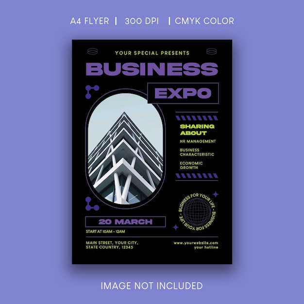 Flyer de la exposición de negocios