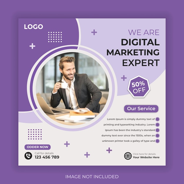 Flyer de promoción de expertos en marketing digital
