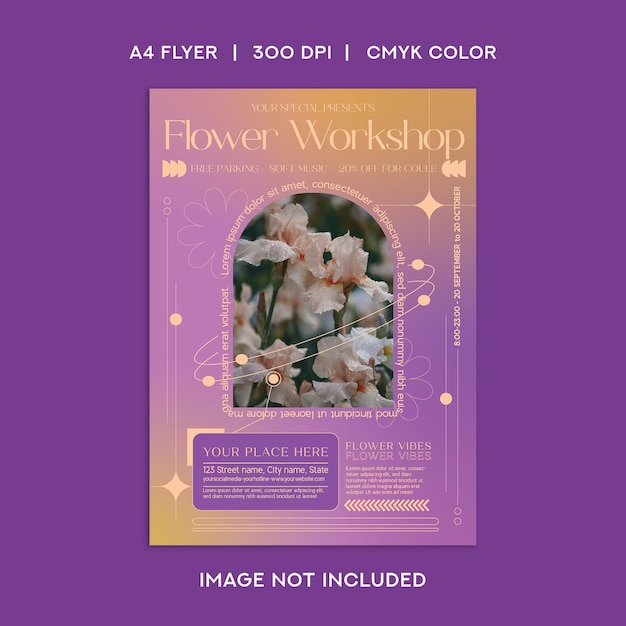 Flyer del taller de flores