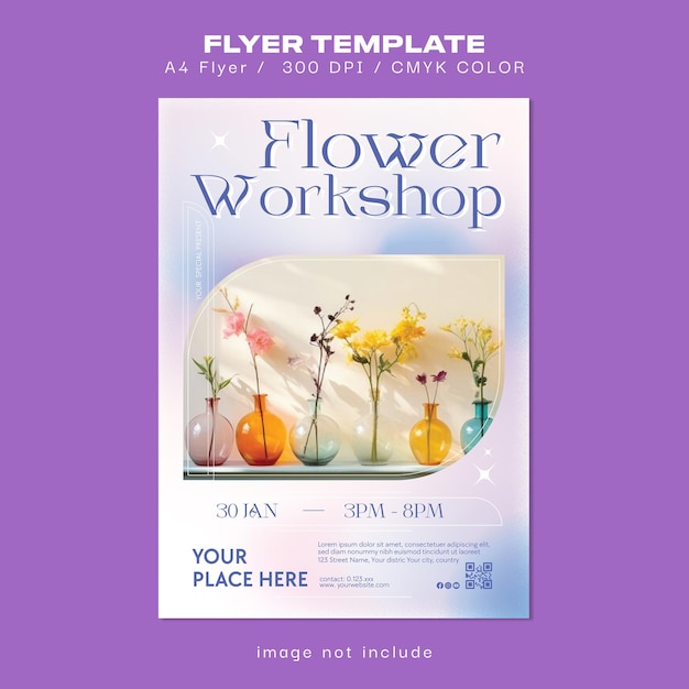 Flyer del taller de flores
