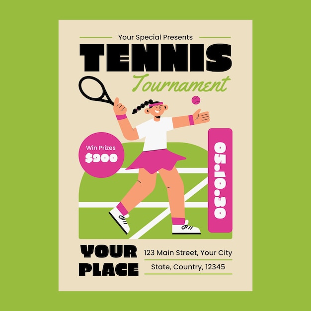 Flyer del torneo de tenis