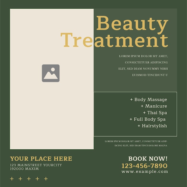 Flyer de tratamientos de belleza para Instagram