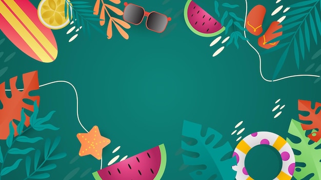 Flyer de vacaciones de verano en la playa