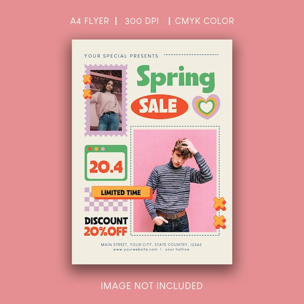 Flyer de la venta de moda de primavera