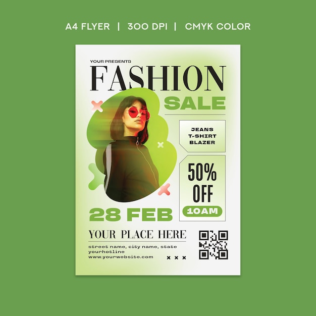 Flyer de ventas de moda