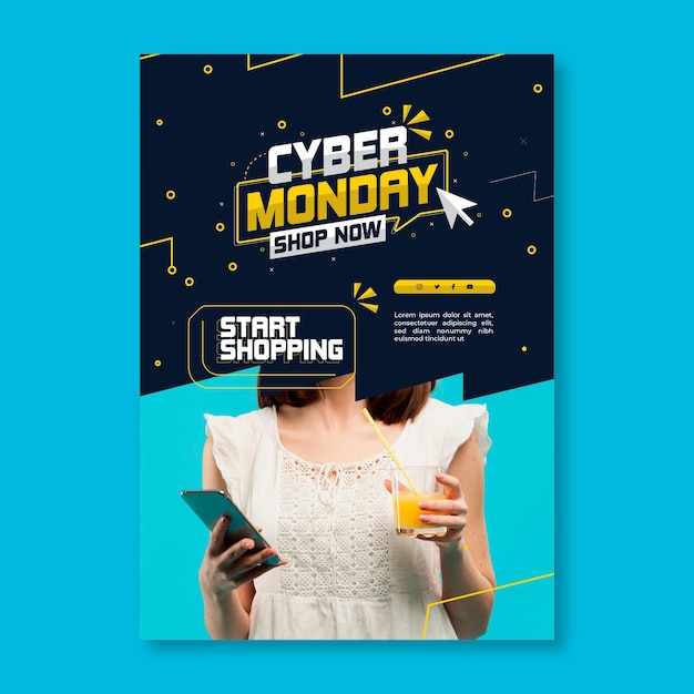 Flyer vertical de cyber monday