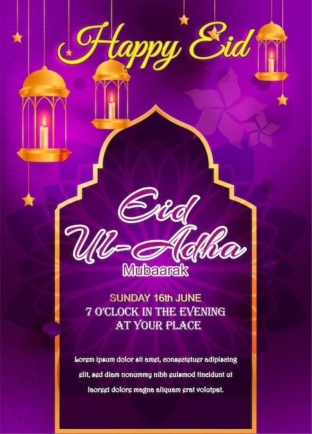 Flyers de Eid Eid mubarrak Saludos de Eid