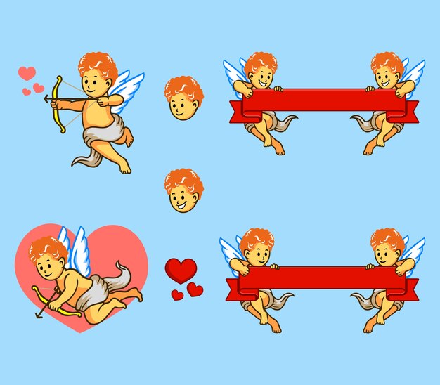 Vector flying cupid personaje