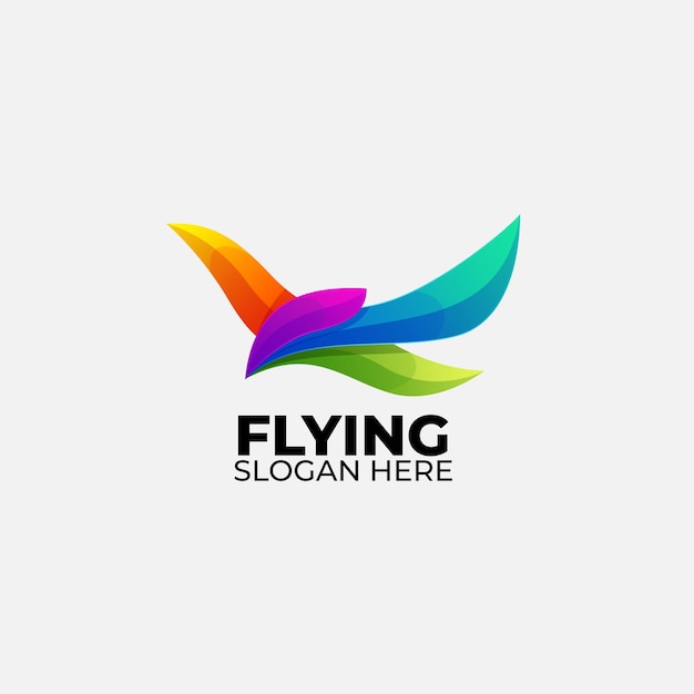 Flying logo vector degradado colorido ilustración