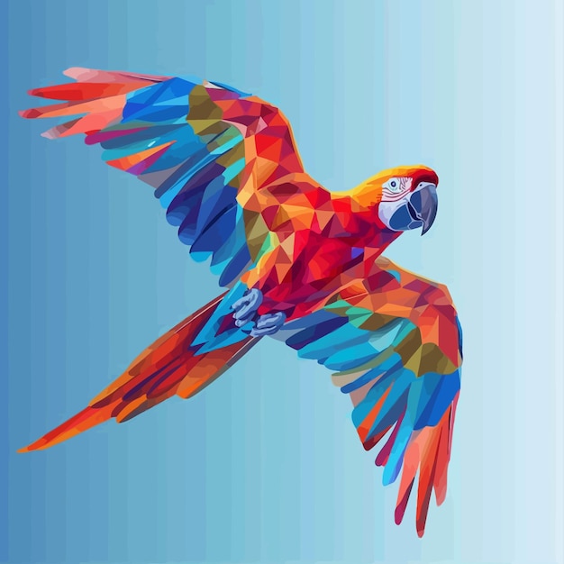 Vector flying_lowpoly_parrotcolorful_vector