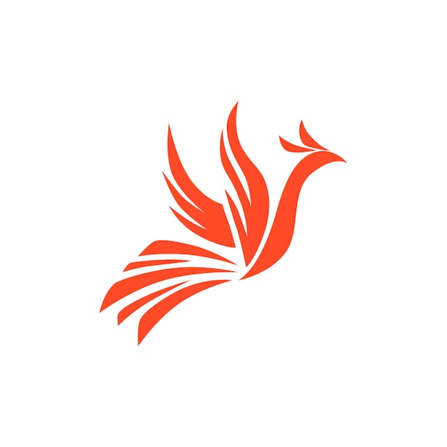 Flying Phoenix Fire Bird plantilla de vector de diseño de logotipo abstracto