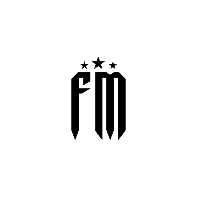FM monograma logotipo diseño letra texto nombre símbolo monocromo logotipo alfabeto carácter simple logotipo