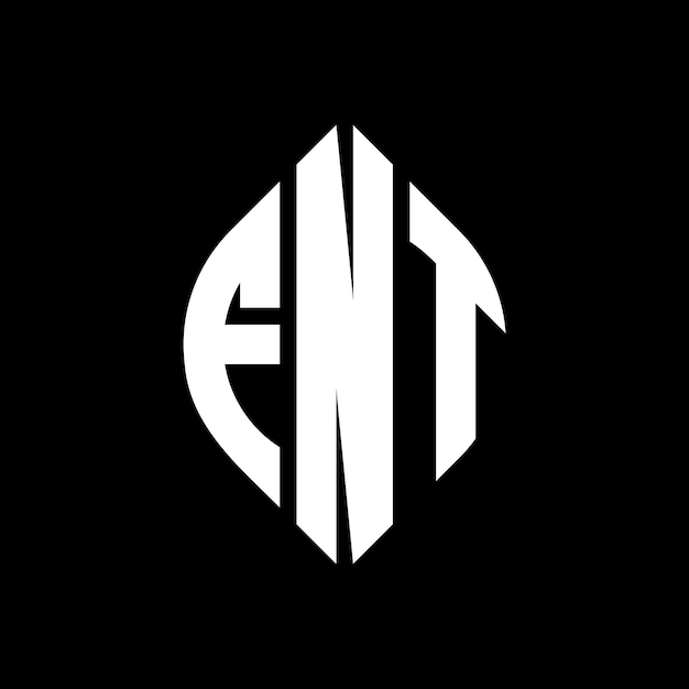 FNT diseño de logotipo de letras circulares con forma de círculo y elipse FNT letras elípticas con estilo tipográfico Las tres iniciales forman un logotipo de círculo FNT círculo emblema monograma abstracto letra marca vector