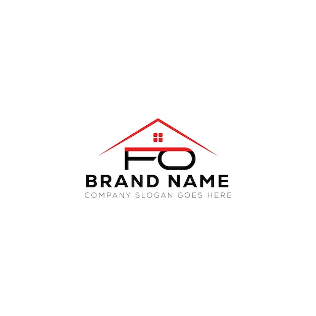FO letra creativa diseño de logotipo vectorial de bienes raíces FO iniciales creativas concepto de logotipo de letra