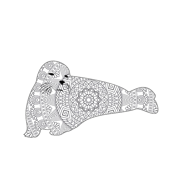 foca moteada Dibujo de Mandala Numbar para colorear