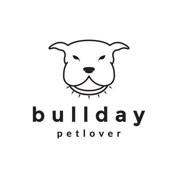 Foco de dibujos animados bulldog cara logotipo diseño gráfico vectorial símbolo icono ilustración idea creativa