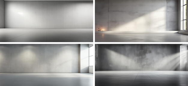 Vector foco de luz tridimensional escenario sombra 3d sala áspera interior interior suelo de material texturizado