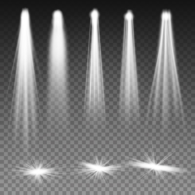 Focos de luces de haz blanco