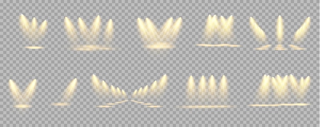 Focos vectoriales Efectos de luz de escena Efecto de luz brillante Ilustración vectorial