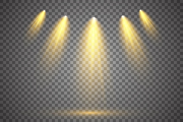 Focos vectoriales Efectos de luz de escena Efecto de luz brillante Ilustración vectorial