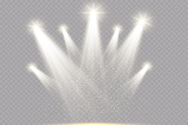 Focos vectoriales Escena Efectos de luz Rayos de sol Luz