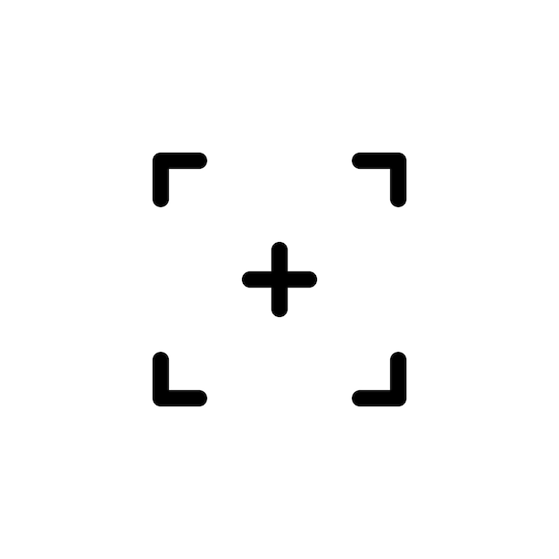 Focusing Icon Set Camera Target Lens Spotlight Acuracidad Símbolo vectorial en un estilo negro lleno y delineado Signo de objetivo de rendimiento