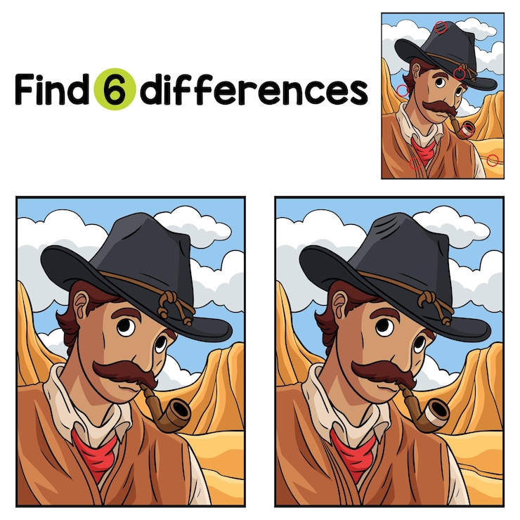 Vector la fogata de los vaqueros encuentra las diferencias