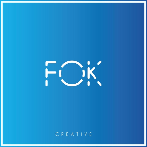 FOK Premium Vector último diseño de logotipo Diseño creativo de logotipo Ilustración vectorial Logotipo mínimo Monograma