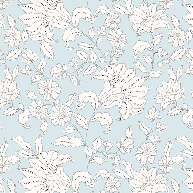 Folk Floral Pastel de patrones sin fisuras