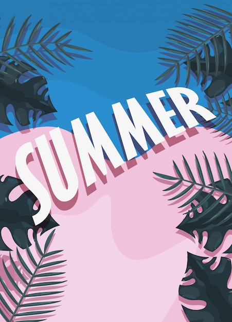 follaje de letras de verano