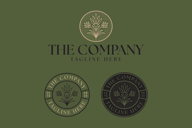 follaje minimalista línea botánica arte insignia diseño de logotipo para salón boutique jardín spa