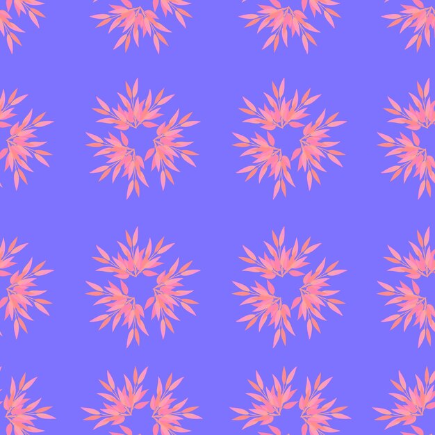 El follaje rosado en disposición circular en la superficie de lavanda